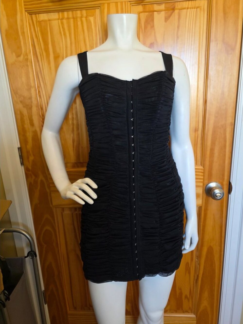 💛 65. White Fox Size XL Black Hooked Mini Dress